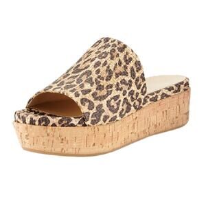Stuart Weitzman Flatout Leopard-Print Wedge Slide Size 6.5